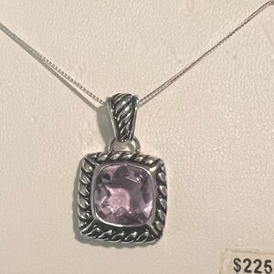 Elegant Sterling Silver and Amethyst Pendant Necklace